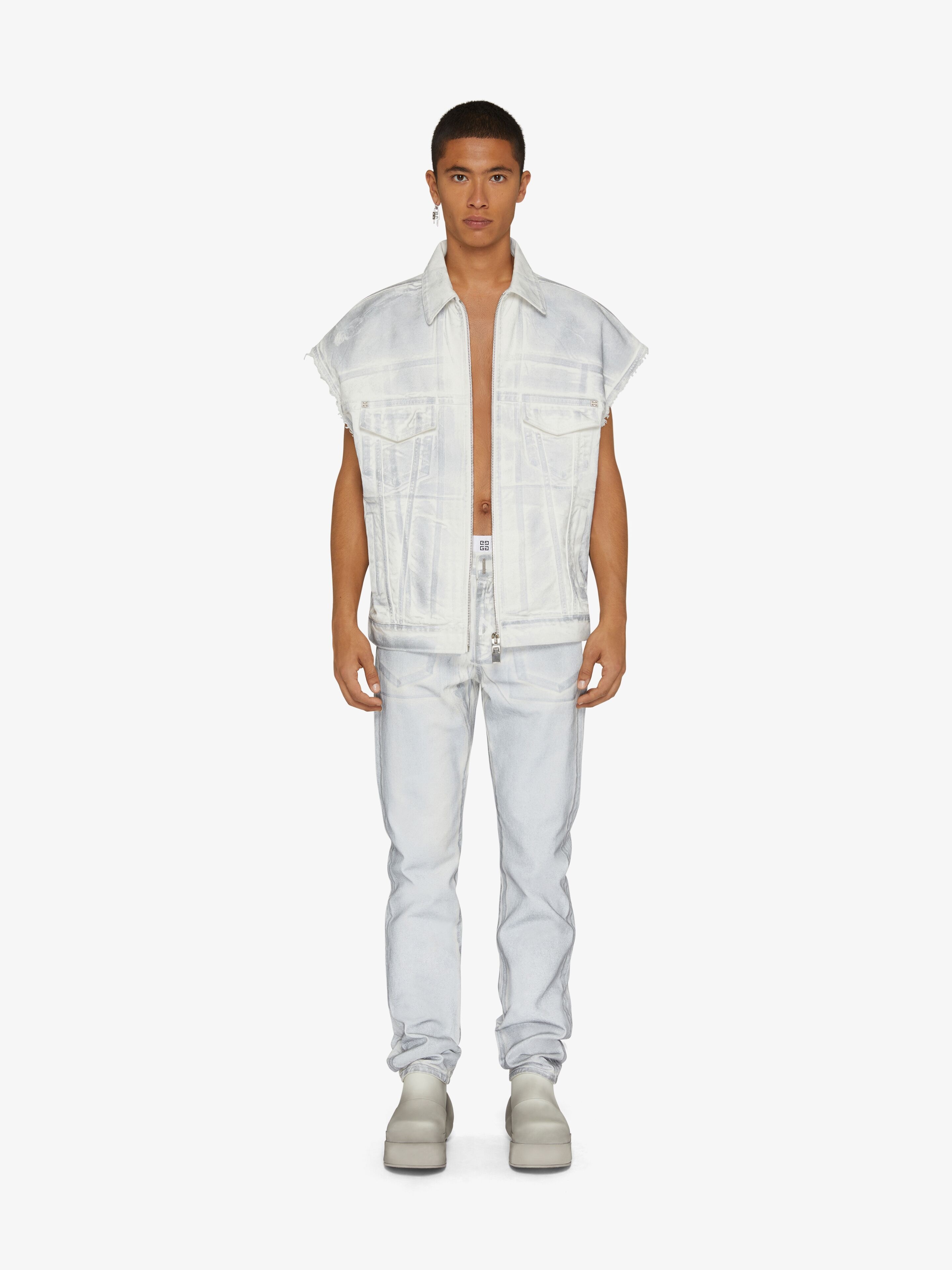 STRAIGHT FIT JEANS IN PAINTED DENIM - 2