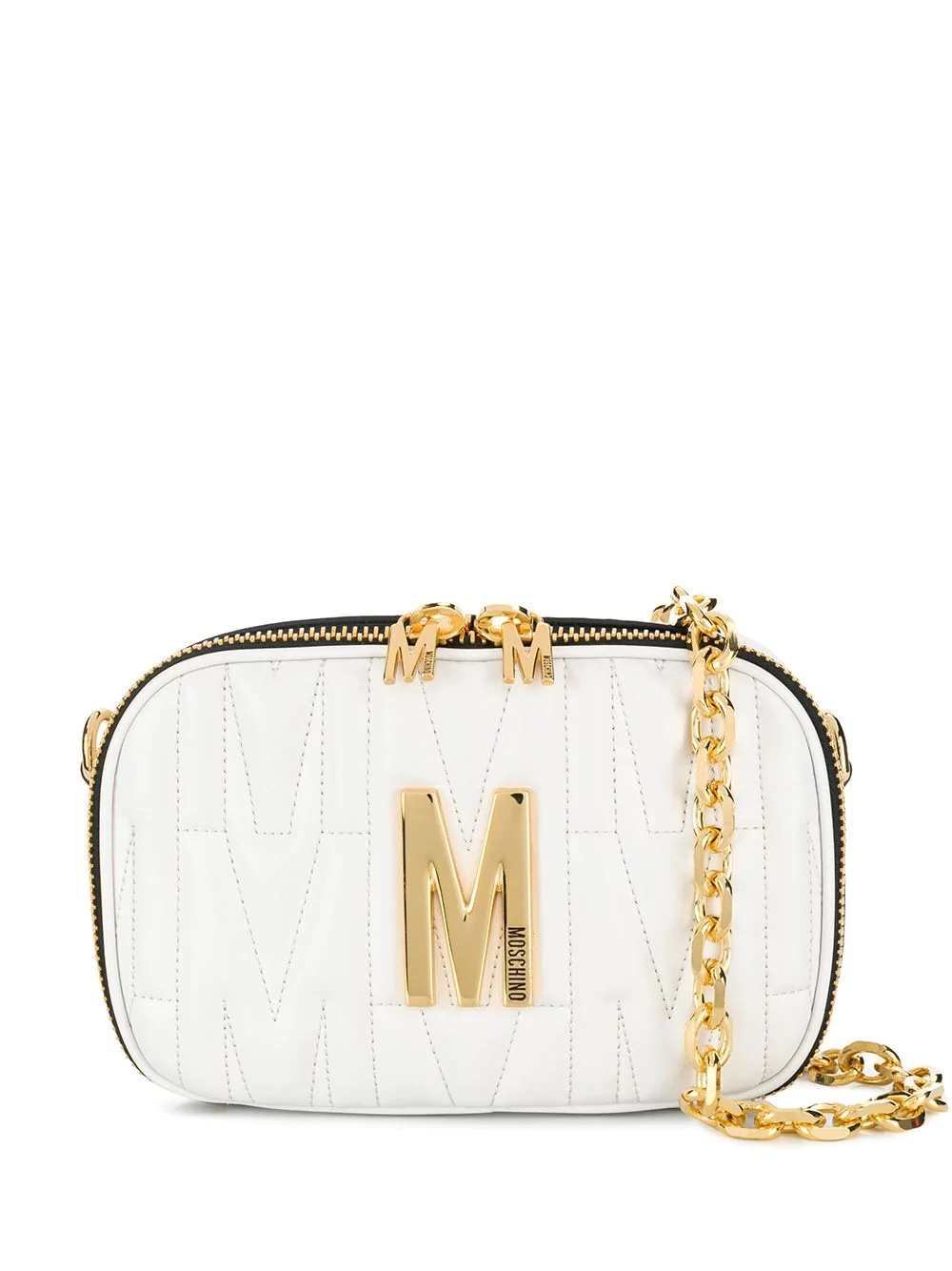 quilted multi-use bag with gold logo - 1