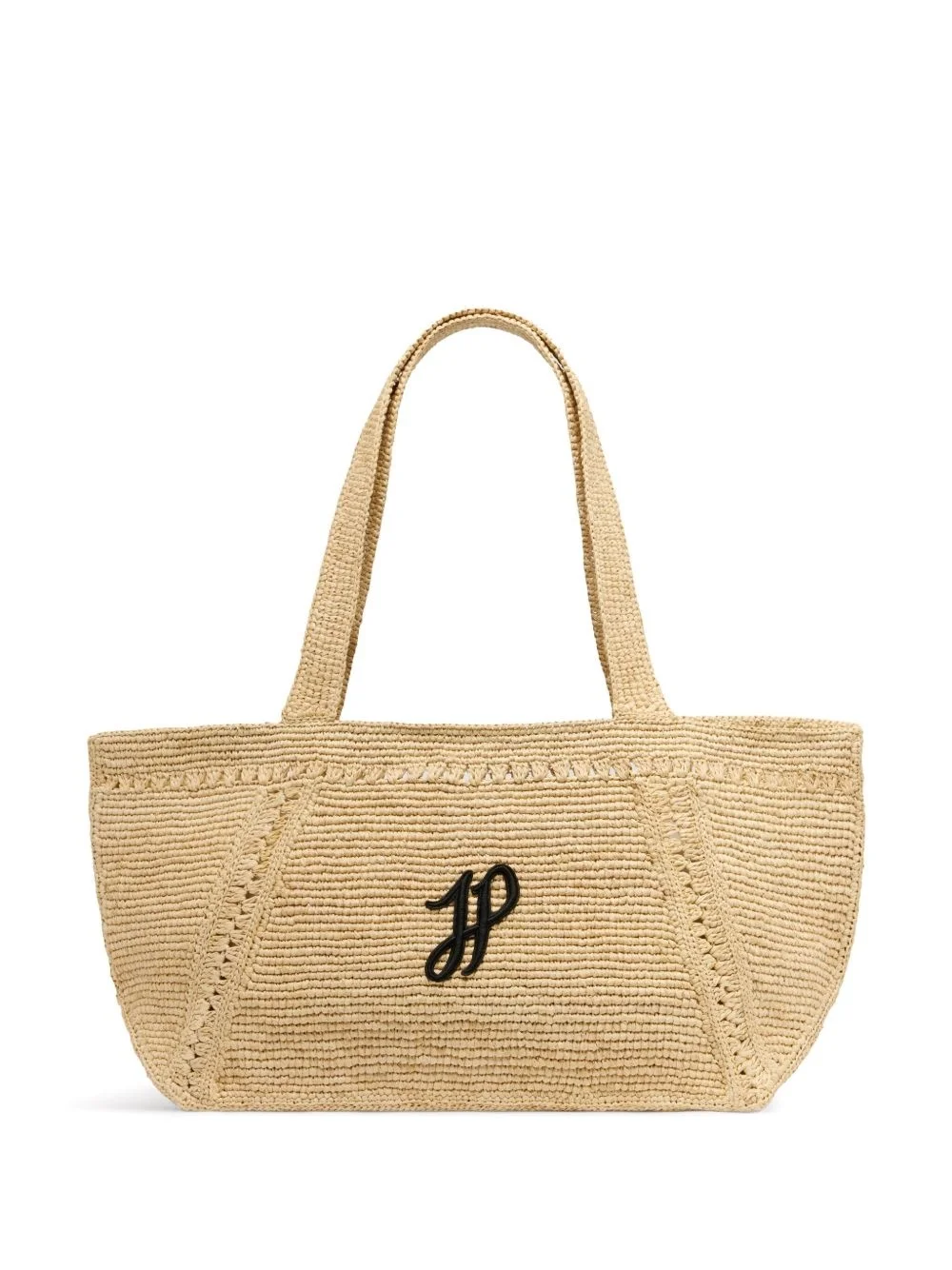 large JP monogram trapeze-design tote bag - 1