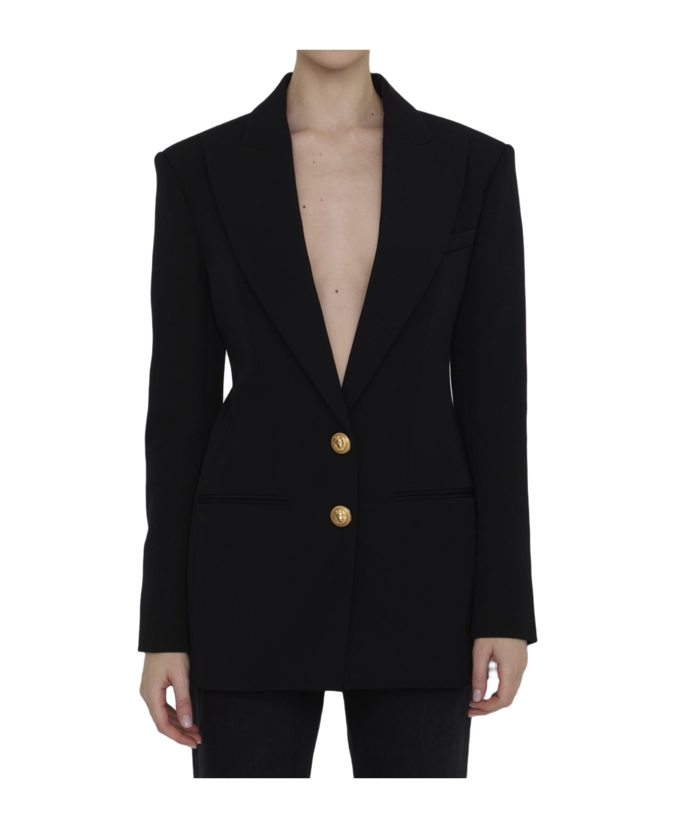 Double-breasted Jacket In Wool - 1