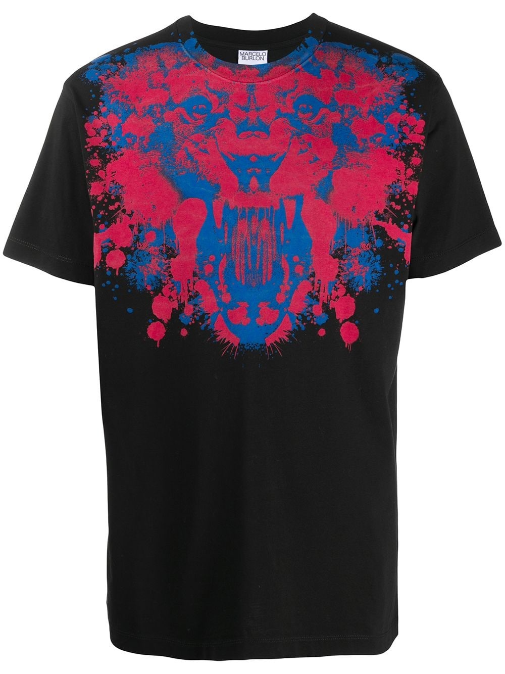 Lion paint splatter print T-shirt - 1