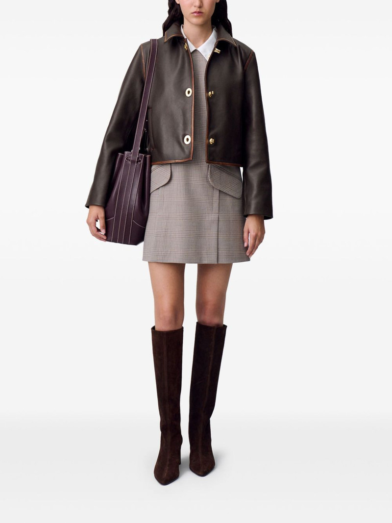 Claudie Pierlot cropped leather jacket outlook