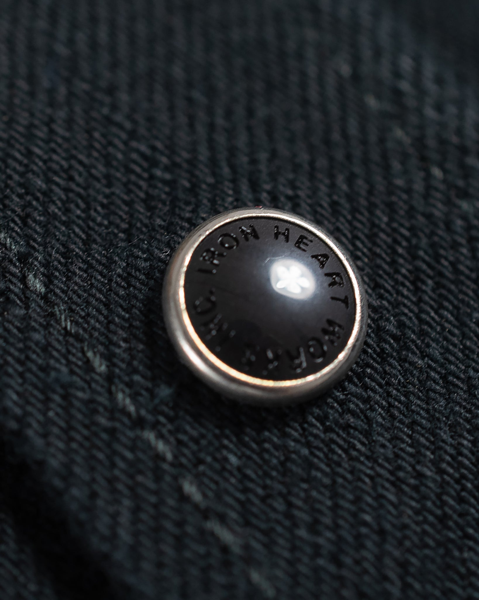 IHSH-218-BLK 12oz Selvedge Denim Western Shirt "The Johnny Cash III" - Superblack - 16