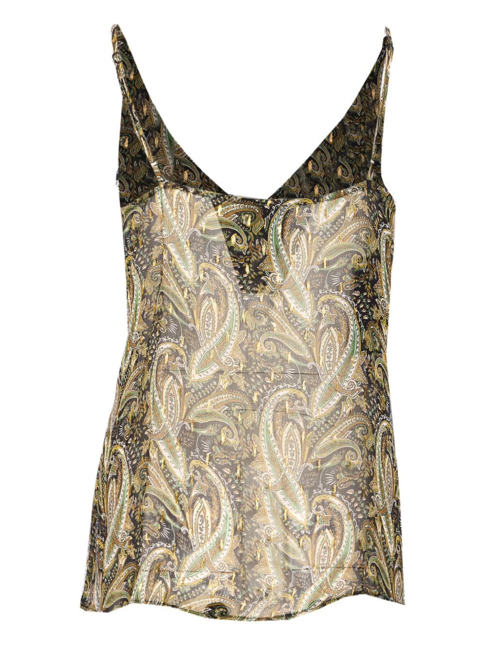 paisley lace-detailed top - 2
