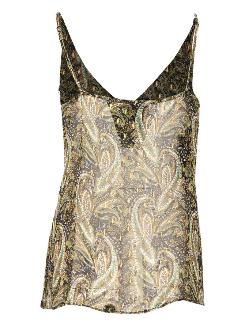 PINKO paisley lace-detailed top outlook