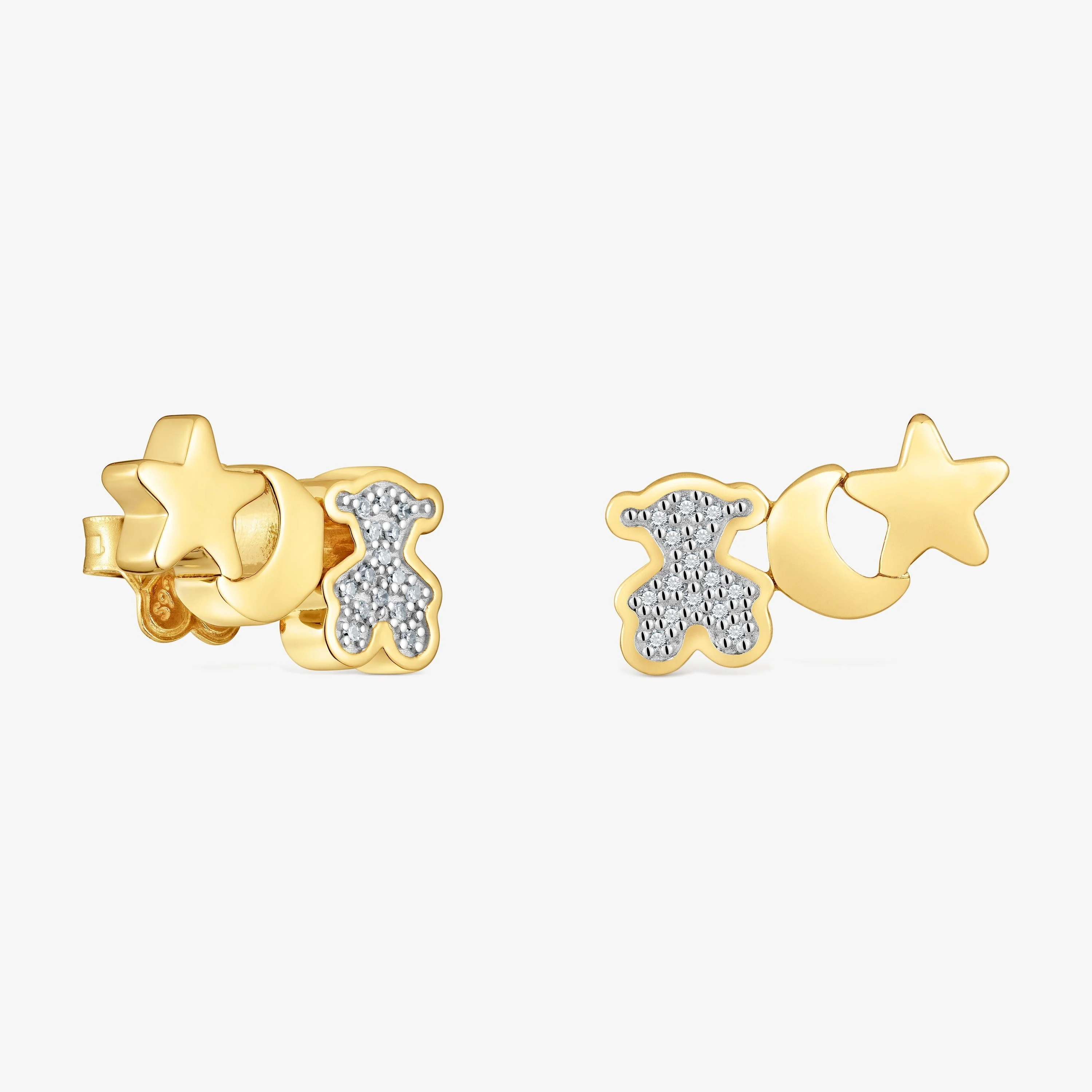 18K gold vermeil Climber earrings with diamonds TOUS 1950 - 1