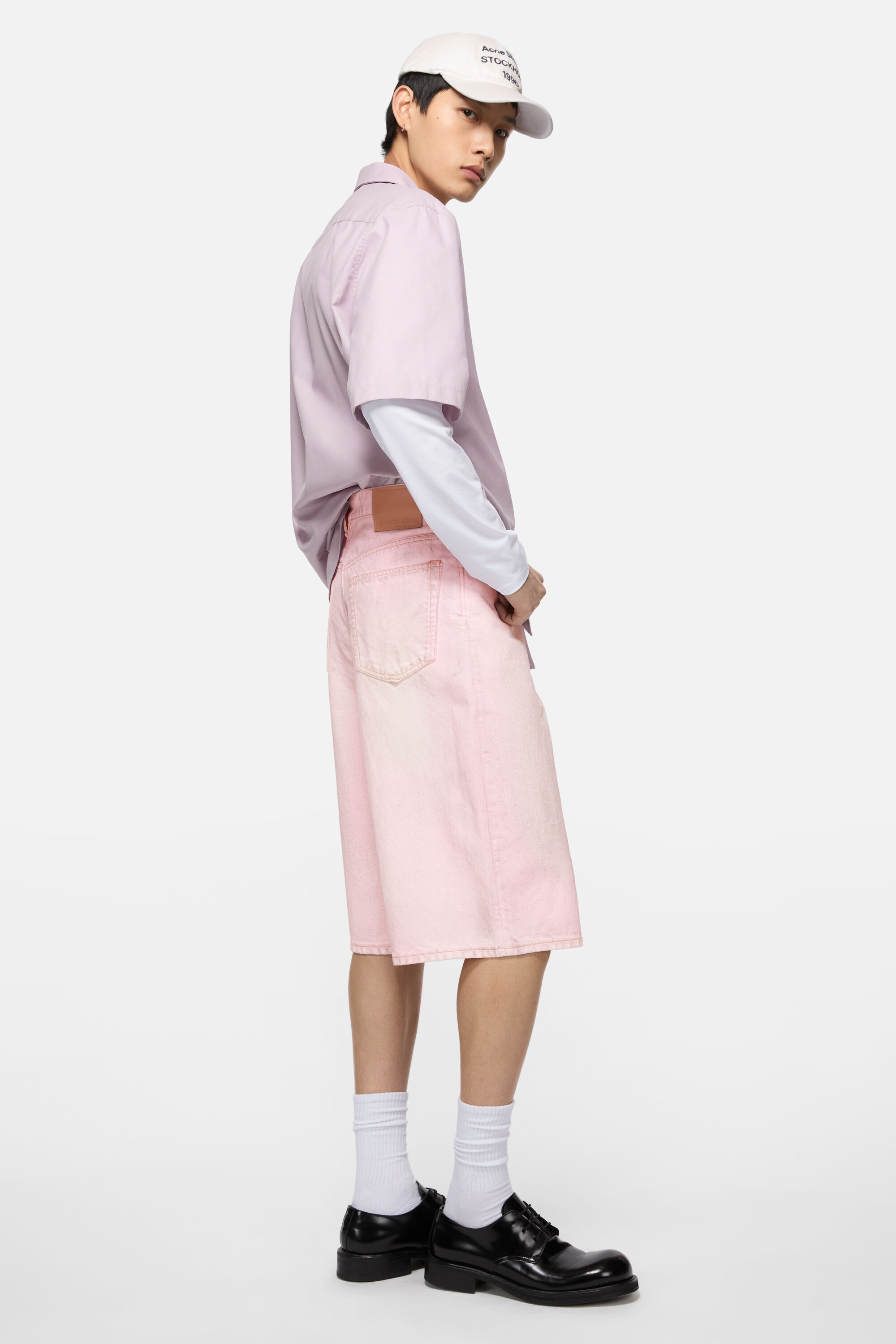 Denim shorts - Loose fit - Pale Pink - 3