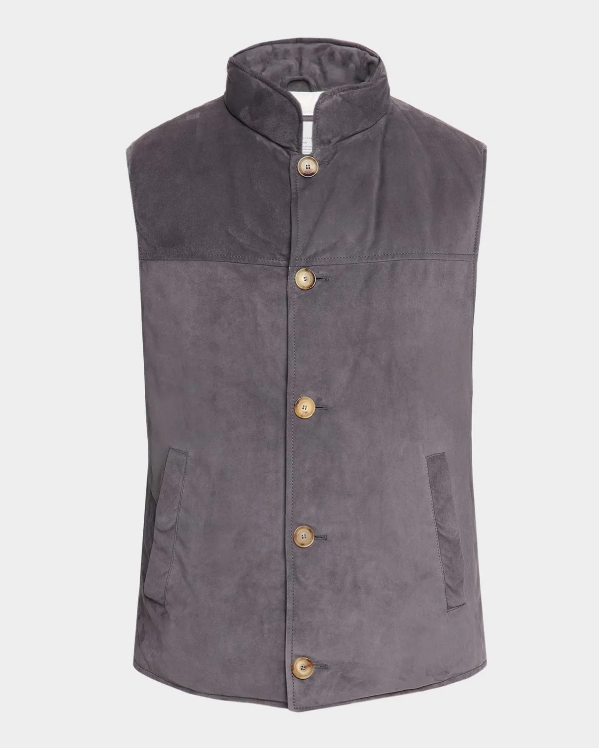 Men's Button-Front Suede Vest - 1