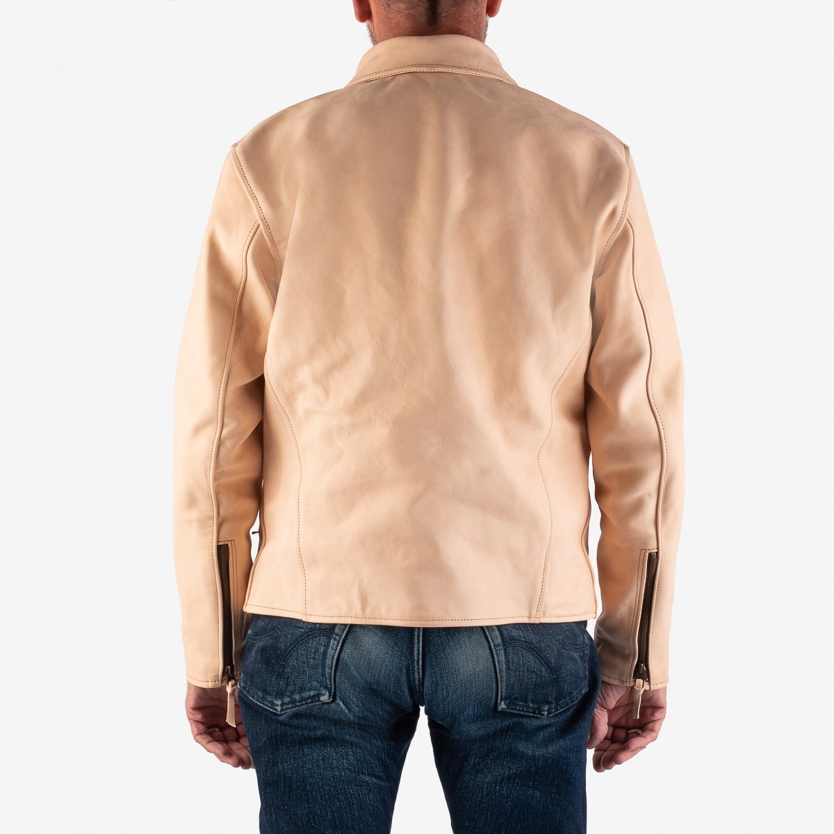 IHSB-BB-NAT Iron Heart x Simmons Bilt Natural Horsehide Jacket - The Bareback - 3