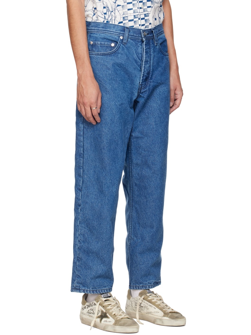 Blue Flannel Lined Jeans - 2