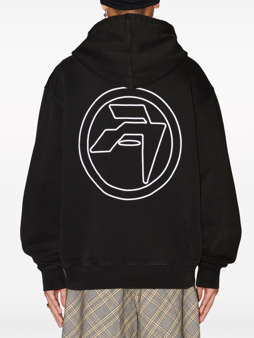 logo-embroidered organic cotton hoodie - 5