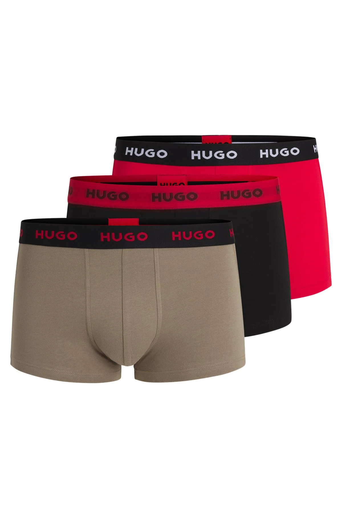 THREE-PACK OF STRETCH-COTTON TRUNKS WITH LOGO WAISTBANDS - 1