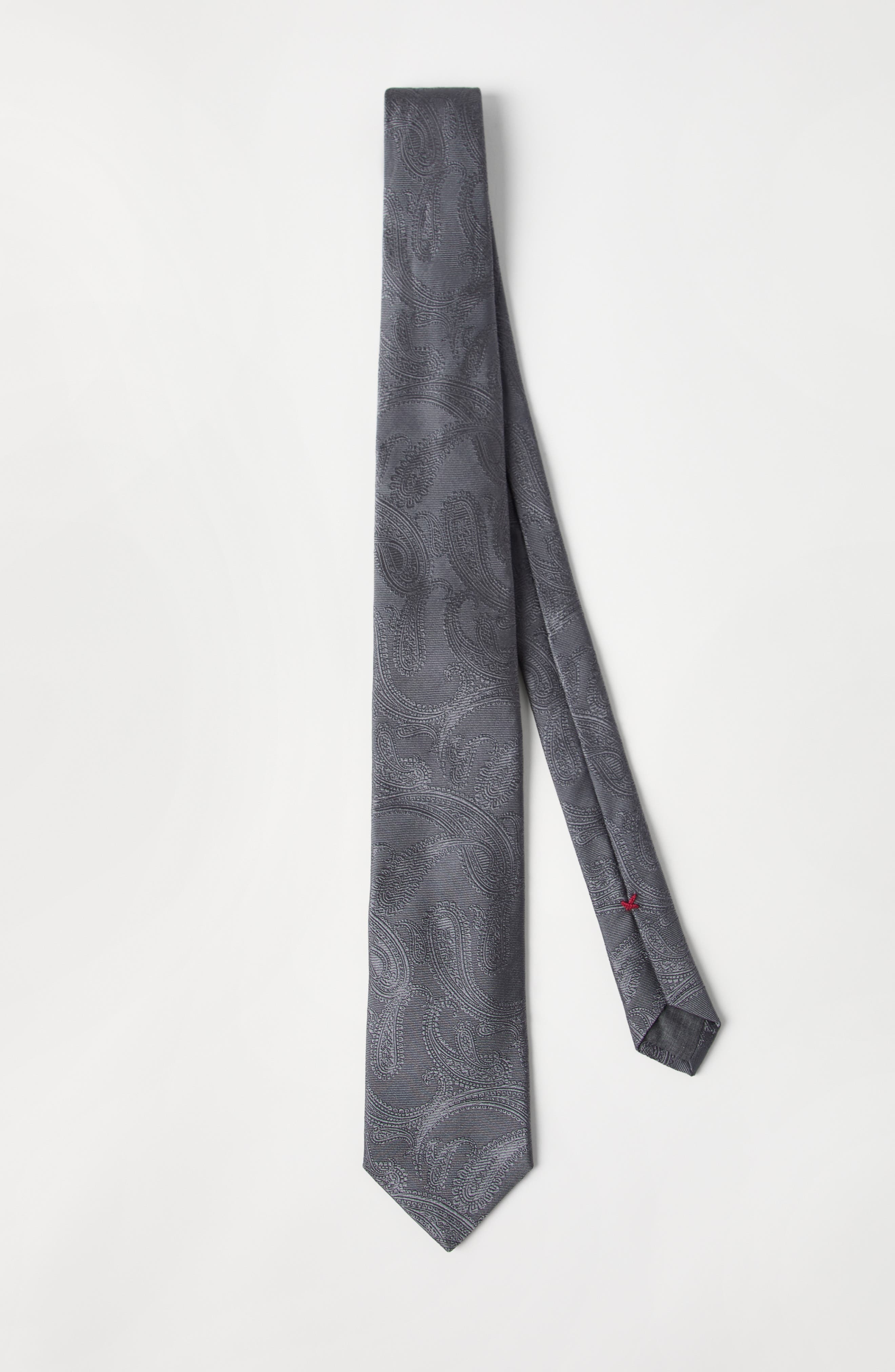 Brunello Cucinelli Silk tie with pattern in Lead at Nordstrom - 2
