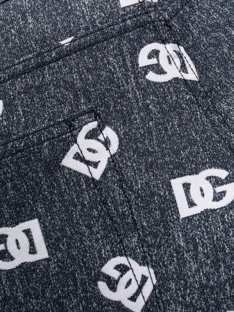 monogram-print straight-leg jeans - 7