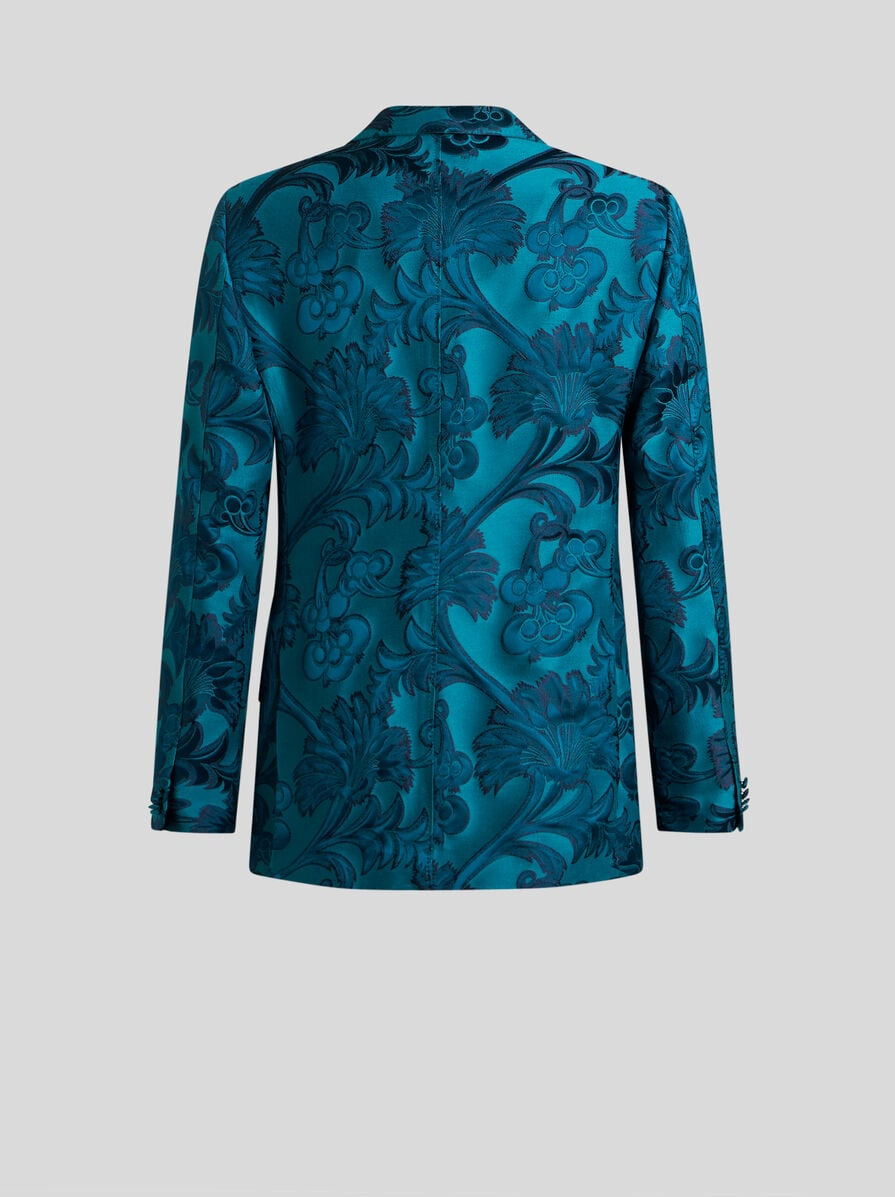 FLORAL LEAFY SINGLE-BREASTED BLAZER - 5