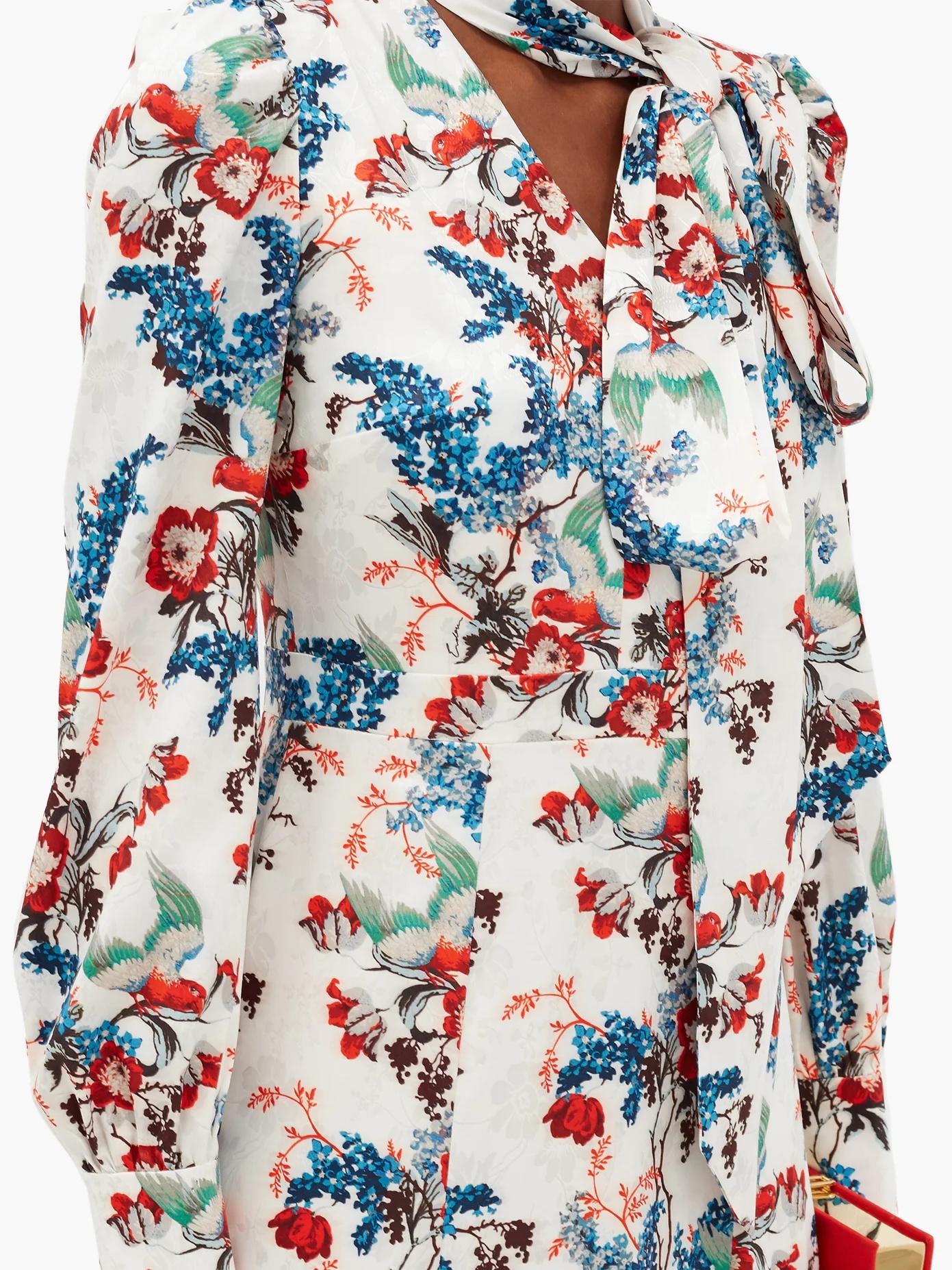 Yolande Bird Blossom-print jacquard midi dress - 4