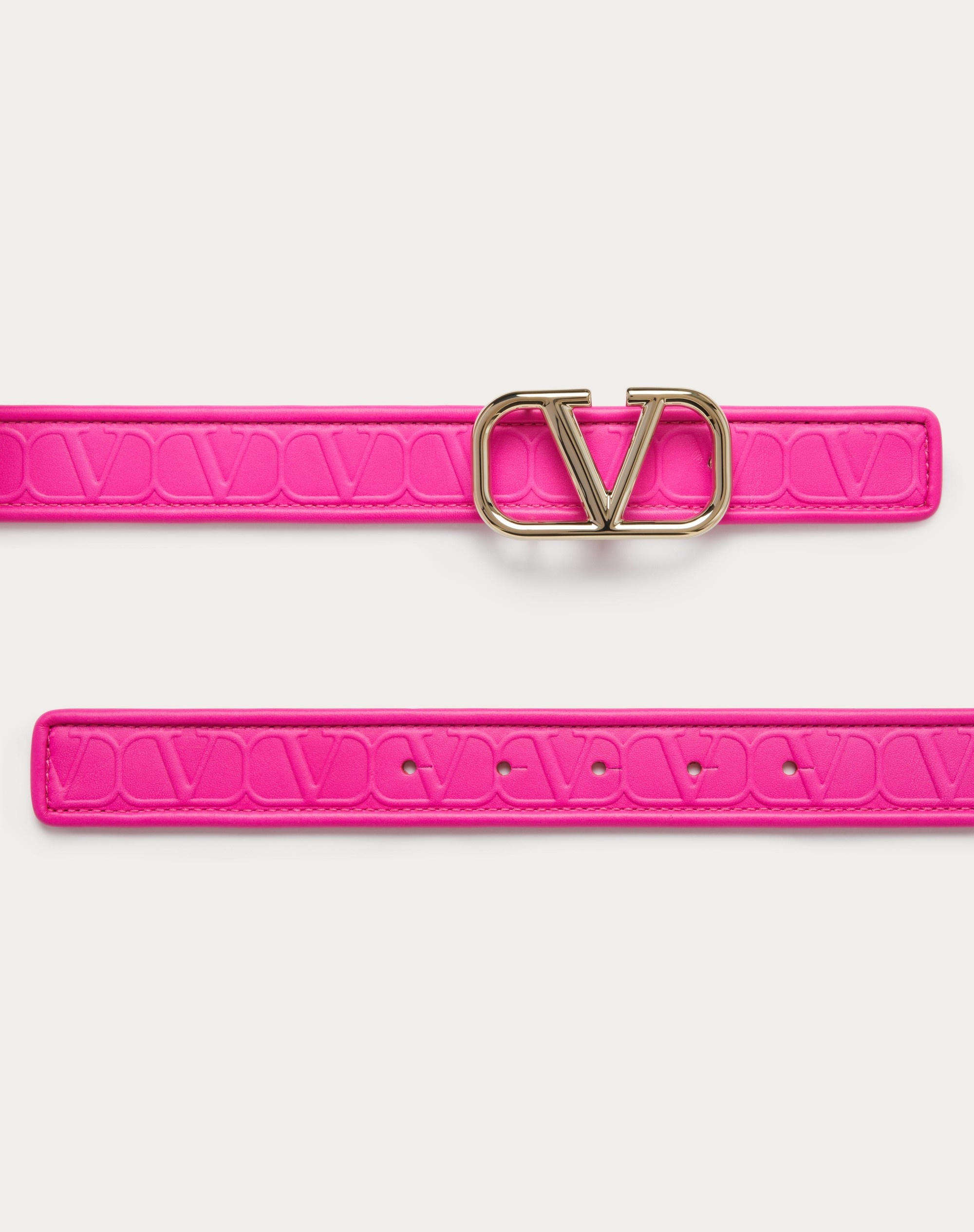VALENTINO GARAVANI LEATHER TOILE ICONOGRAPHE CALFSKIN BELT 30 MM - 3