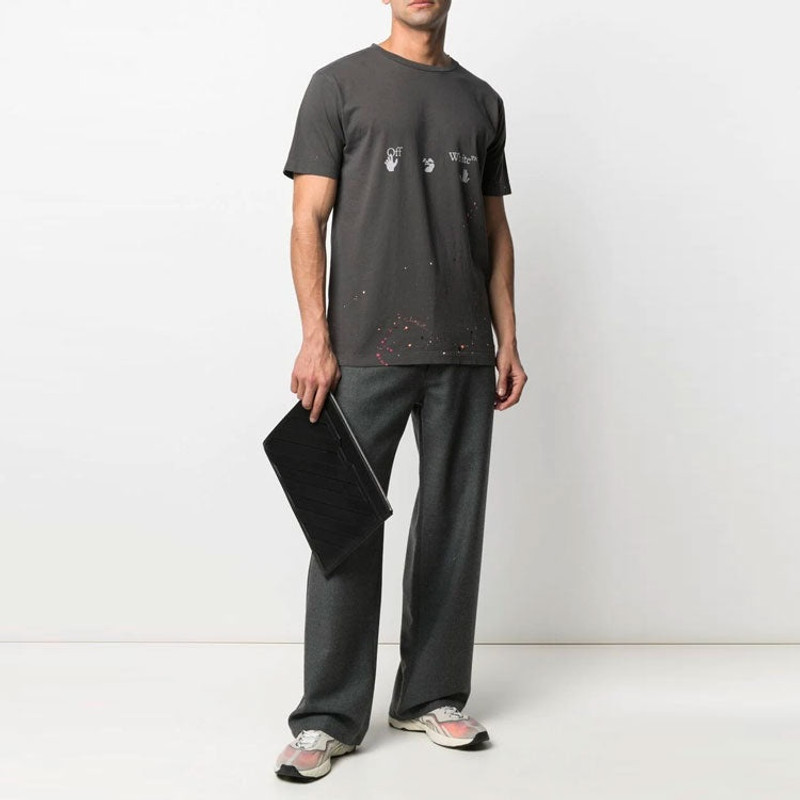 Off-White Off-White Vintage Paint Splatter Short-Sleeve Tee 'Magnet White' OMAA027S21JER0020601 outlook