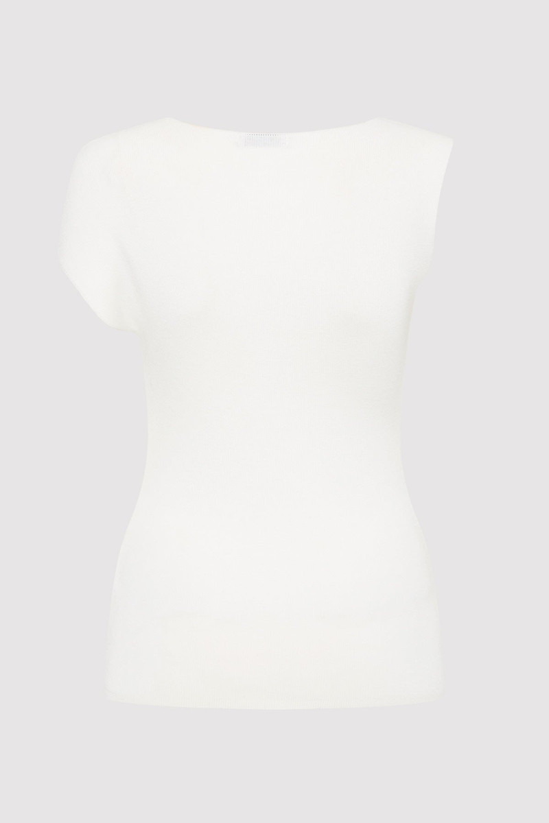 ST. AGNI Asymmetric Knit Top - Off White outlook