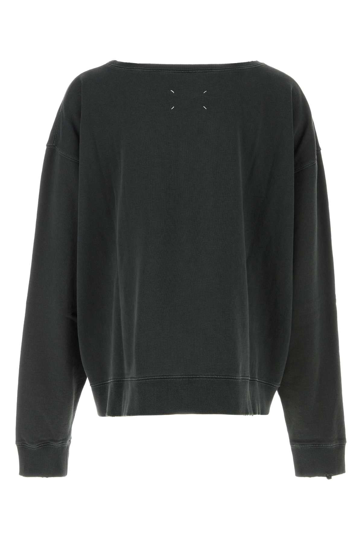 Maison Margiela Men Charcoal Cotton Sweatshirt - 2