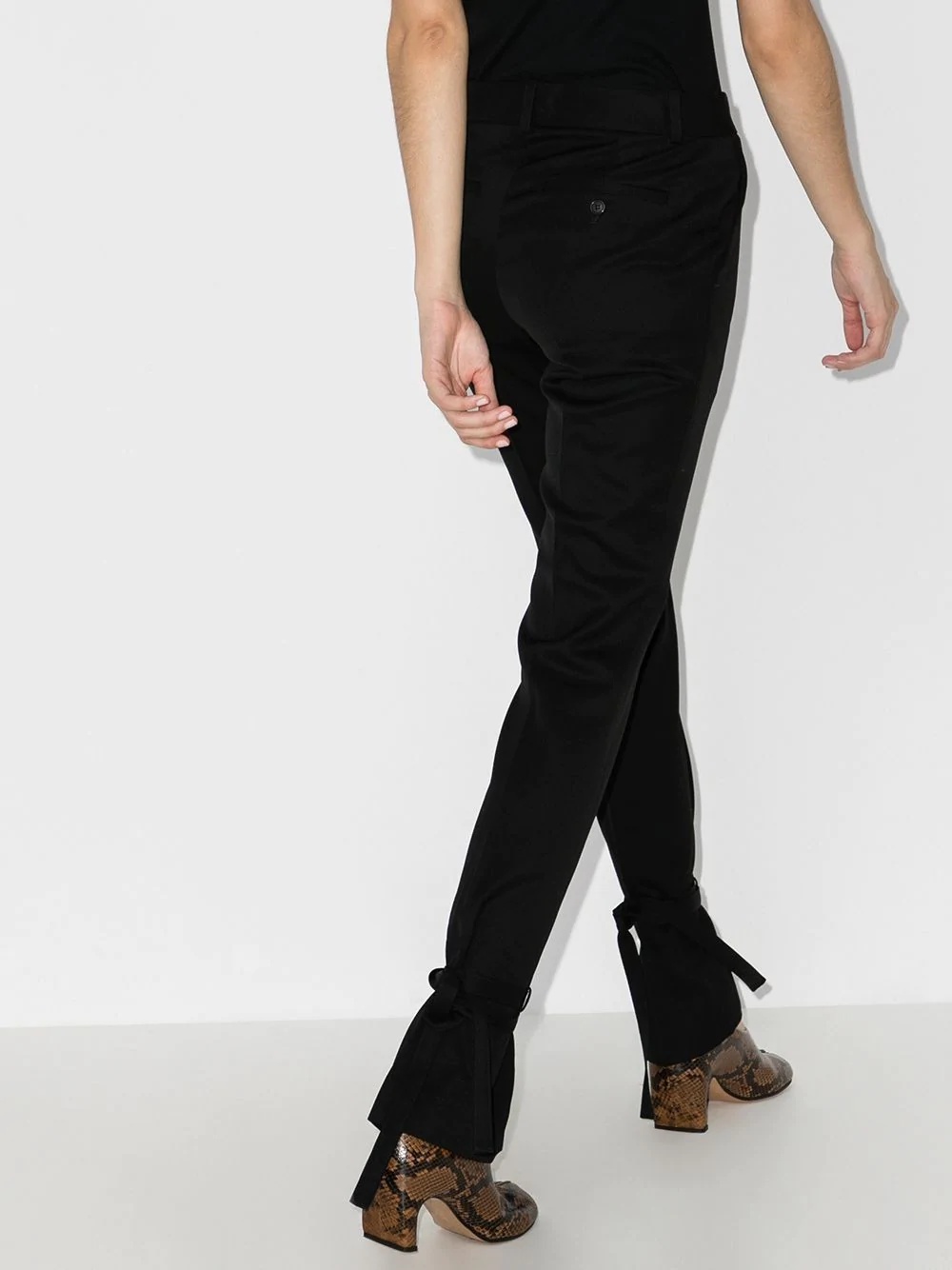 tie hem slim fit trousers - 3