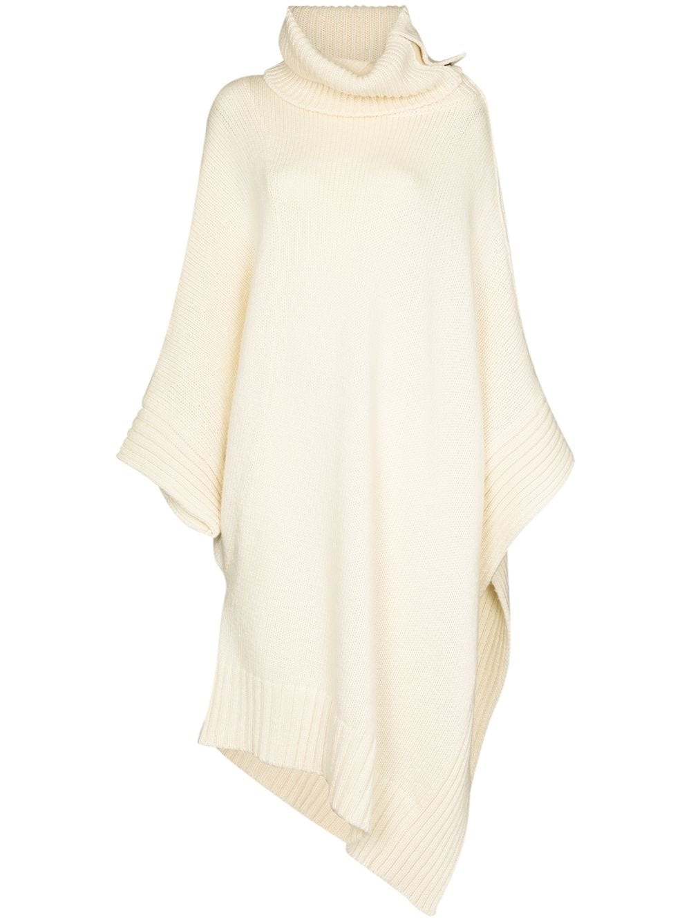 asymmetric knitted poncho - 1