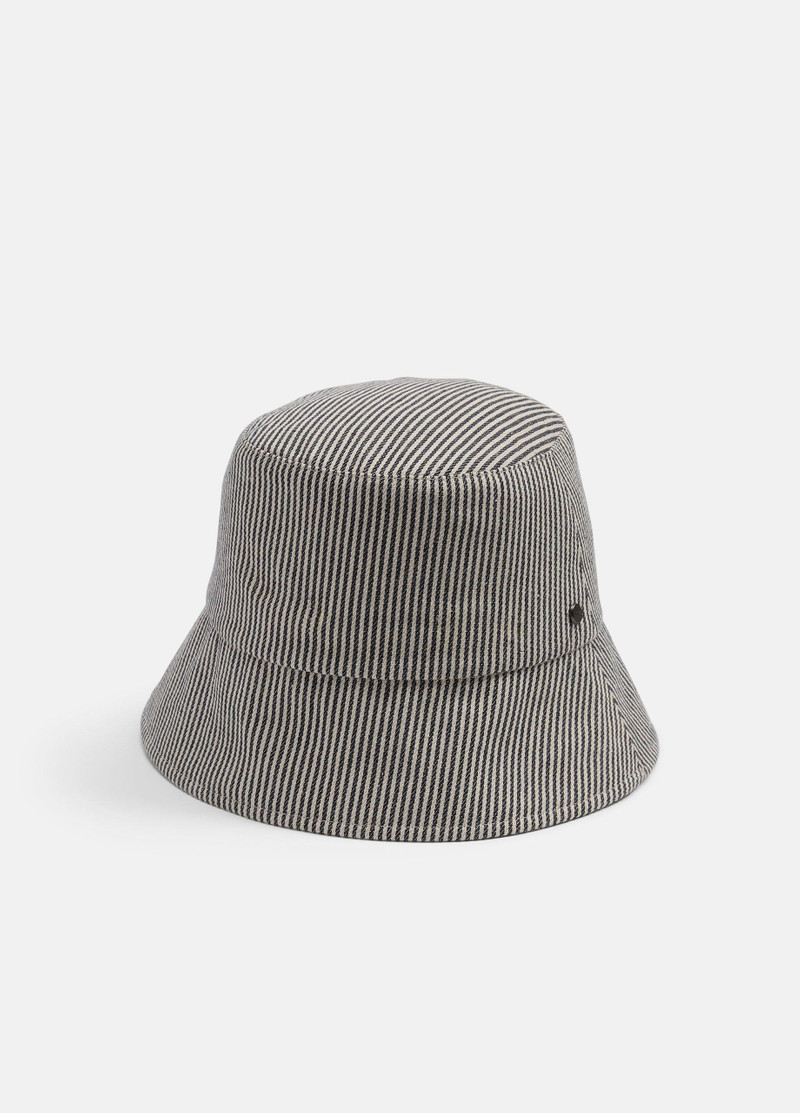 Stripe Cotton Canvas Bucket Hat 1