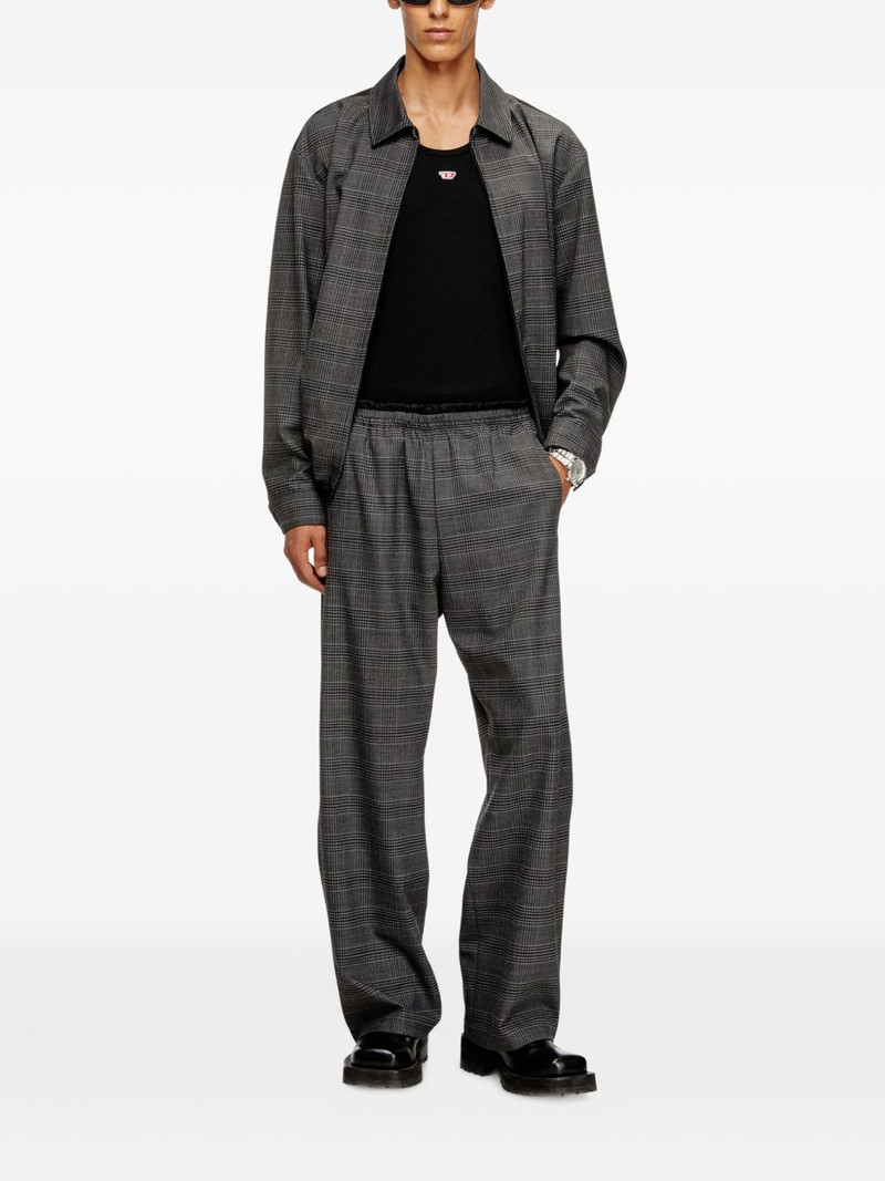 Diesel elasticated-waist checked trousers outlook