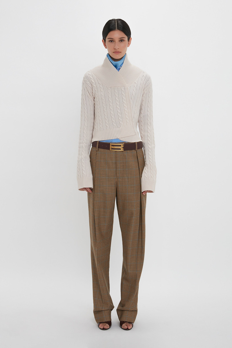 Victoria Beckham Wrap Detail Jumper In Bone outlook