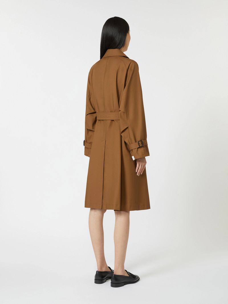 CTRENCH Double-breasted water-repellent twill trench coat - TOBACCO 4