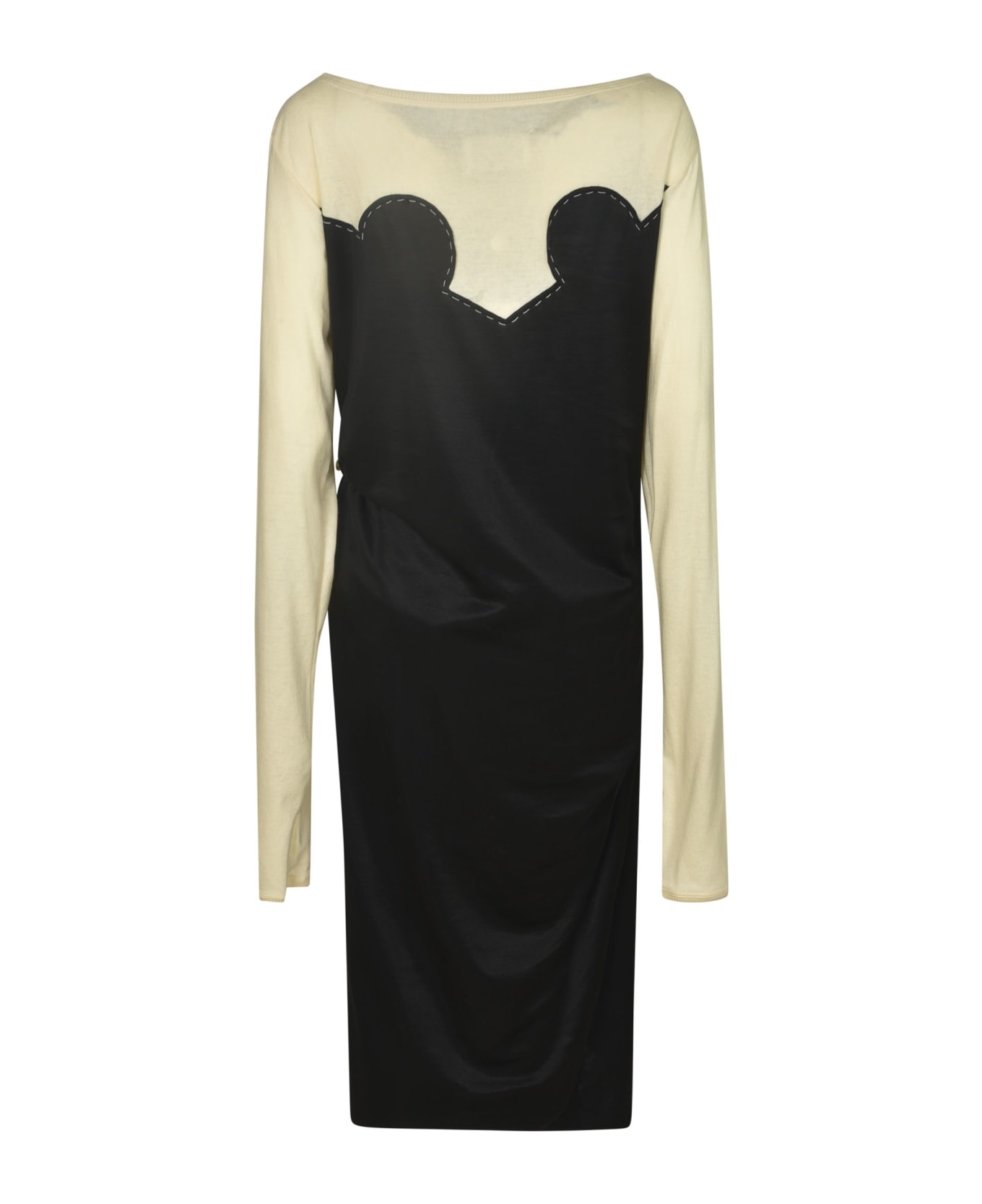 Spliced Jersey Midi Dress - 2