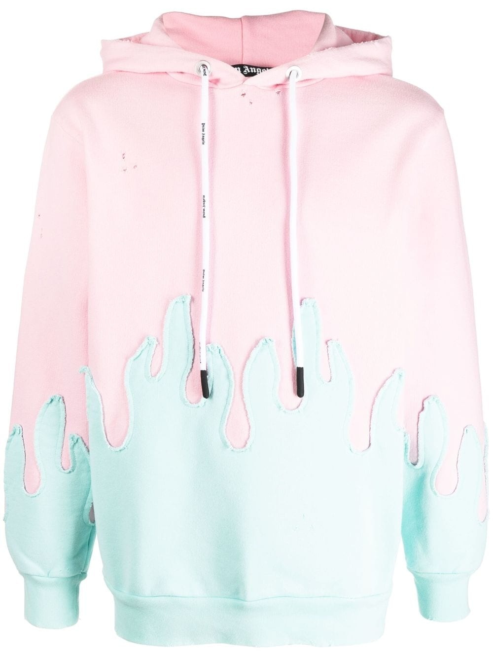 Layered Flames drawstring hoodie - 1