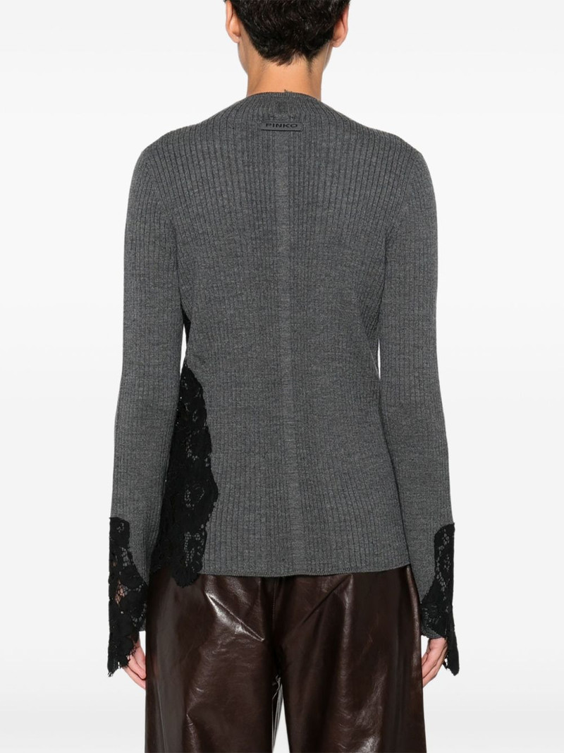 Samoa lace-insert ribbed sweater 4
