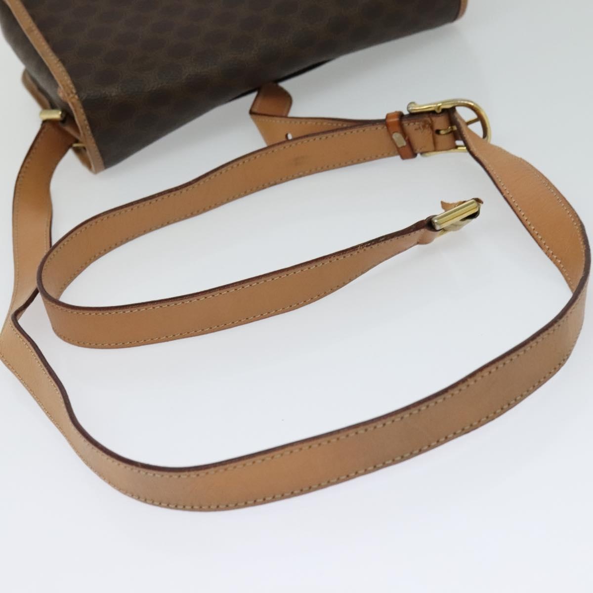 CELINE Macadam Canvas Shoulder Bag Pvc Leather Brown - 8