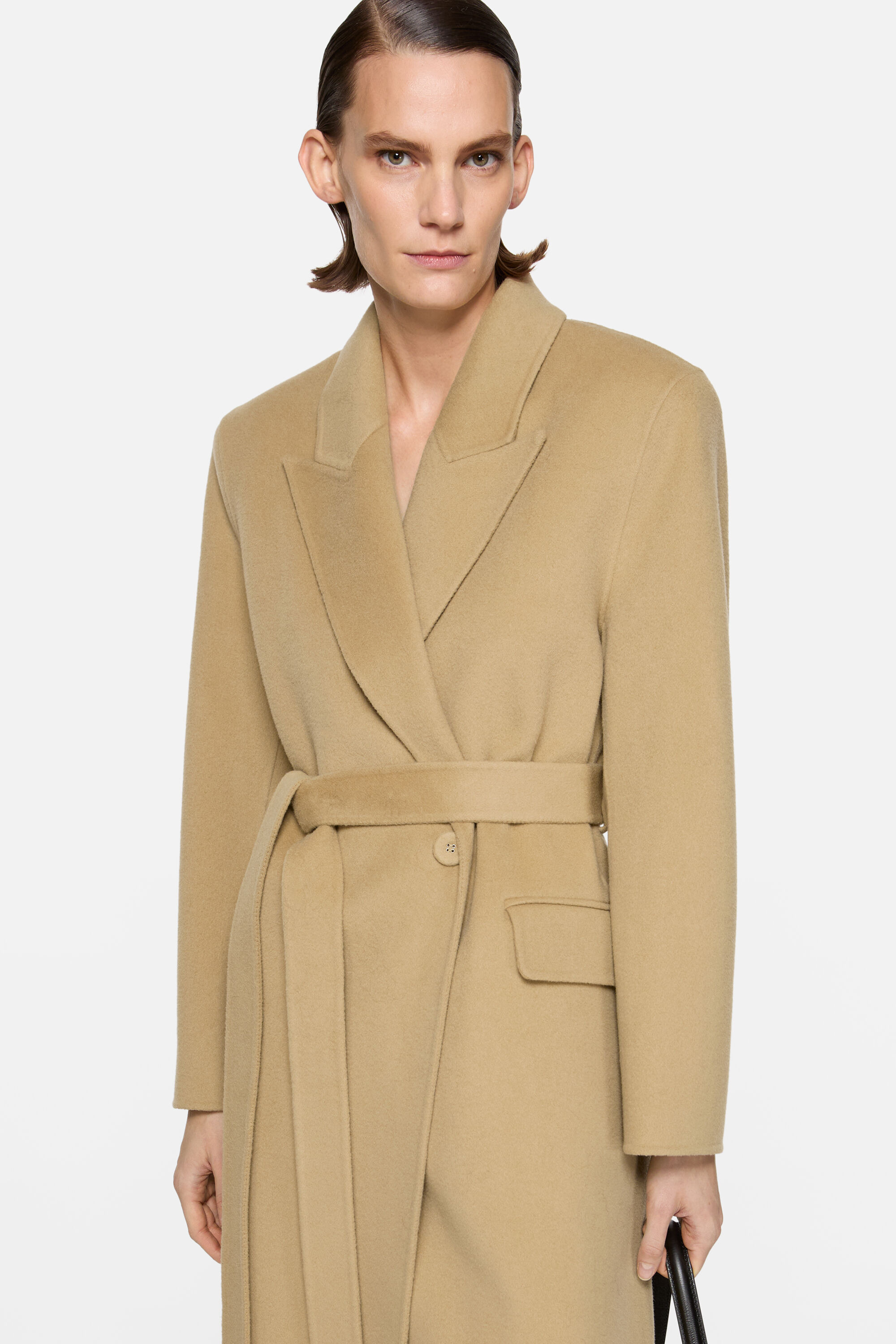 Double-breasted cashmere coat - Light beige - 4