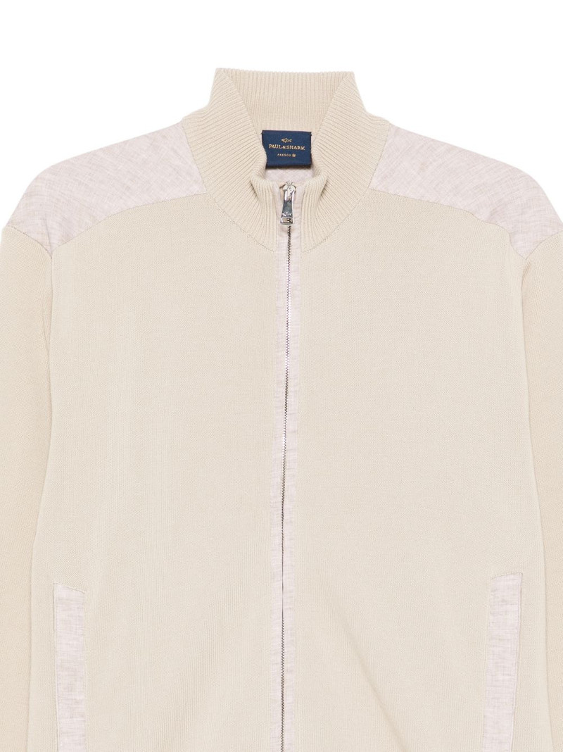 zip-up shoulder-panelled cardigan 3