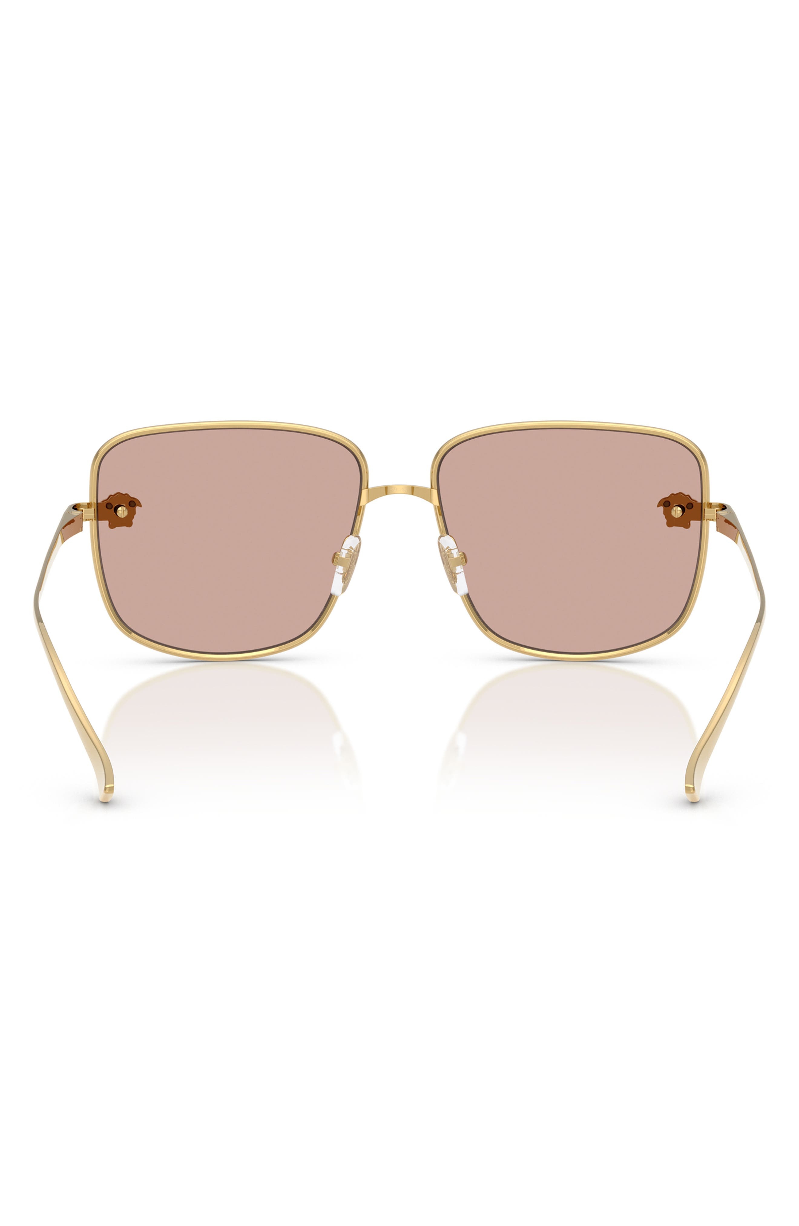 Versace 59mm Mirrored Square Sunglasses in Gold/Light Pink Mirror Silver at Nordstrom - 3