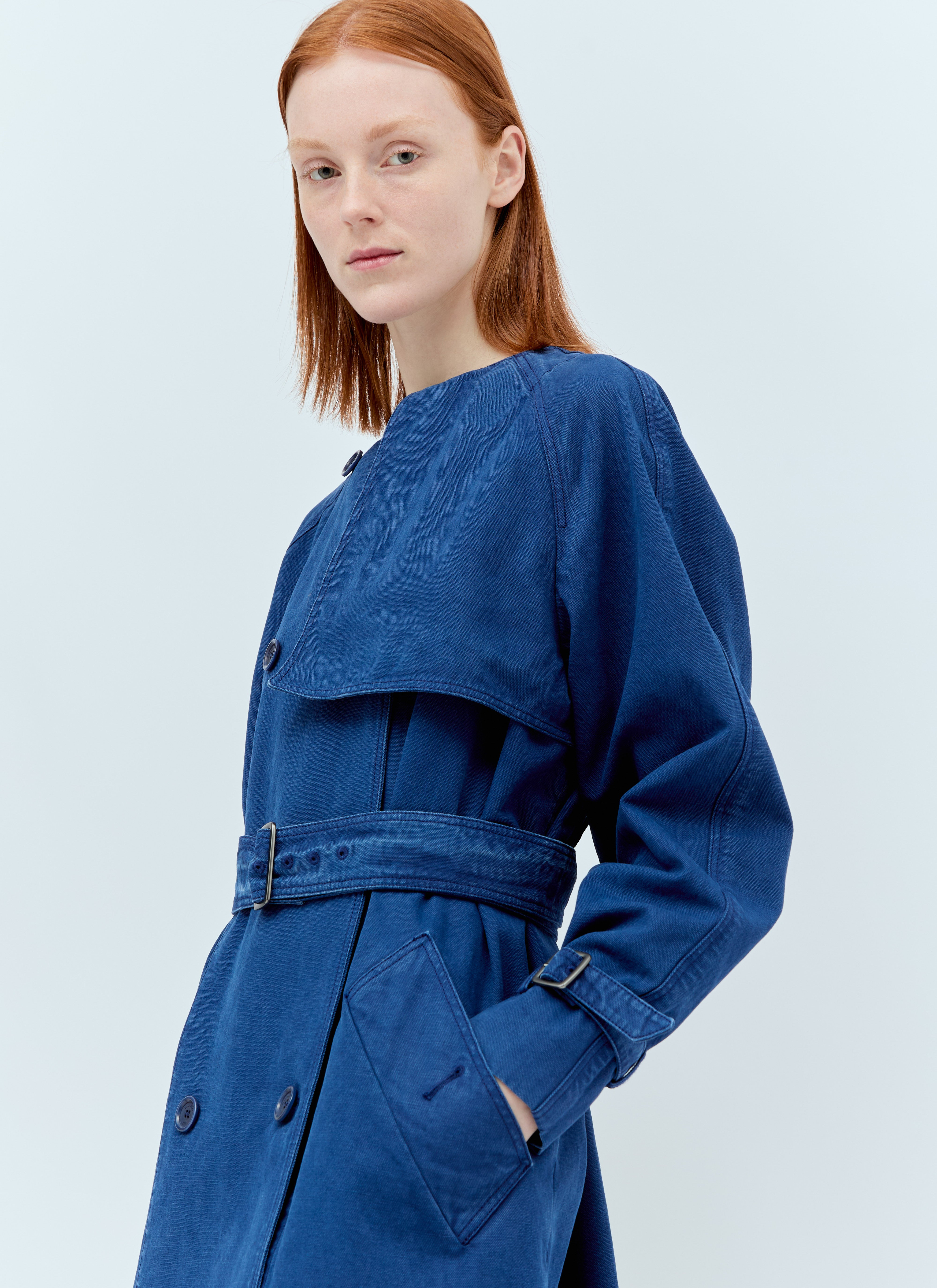 Max Mara Women Canvas Double-Breasted Trench Coat - 6