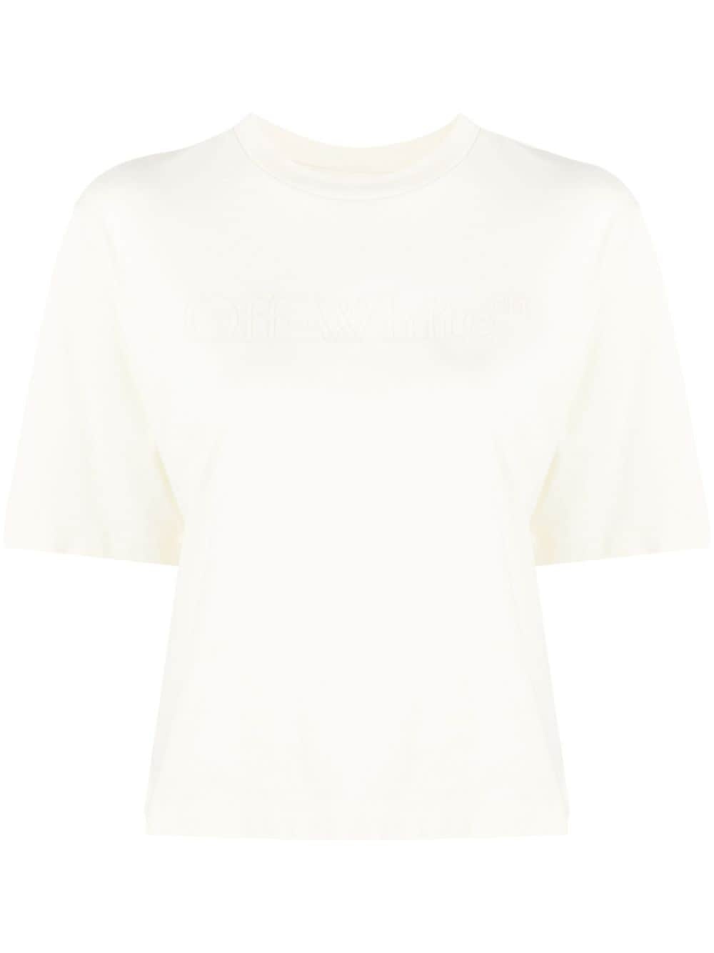 logo-embossed cotton T-shirt - 1