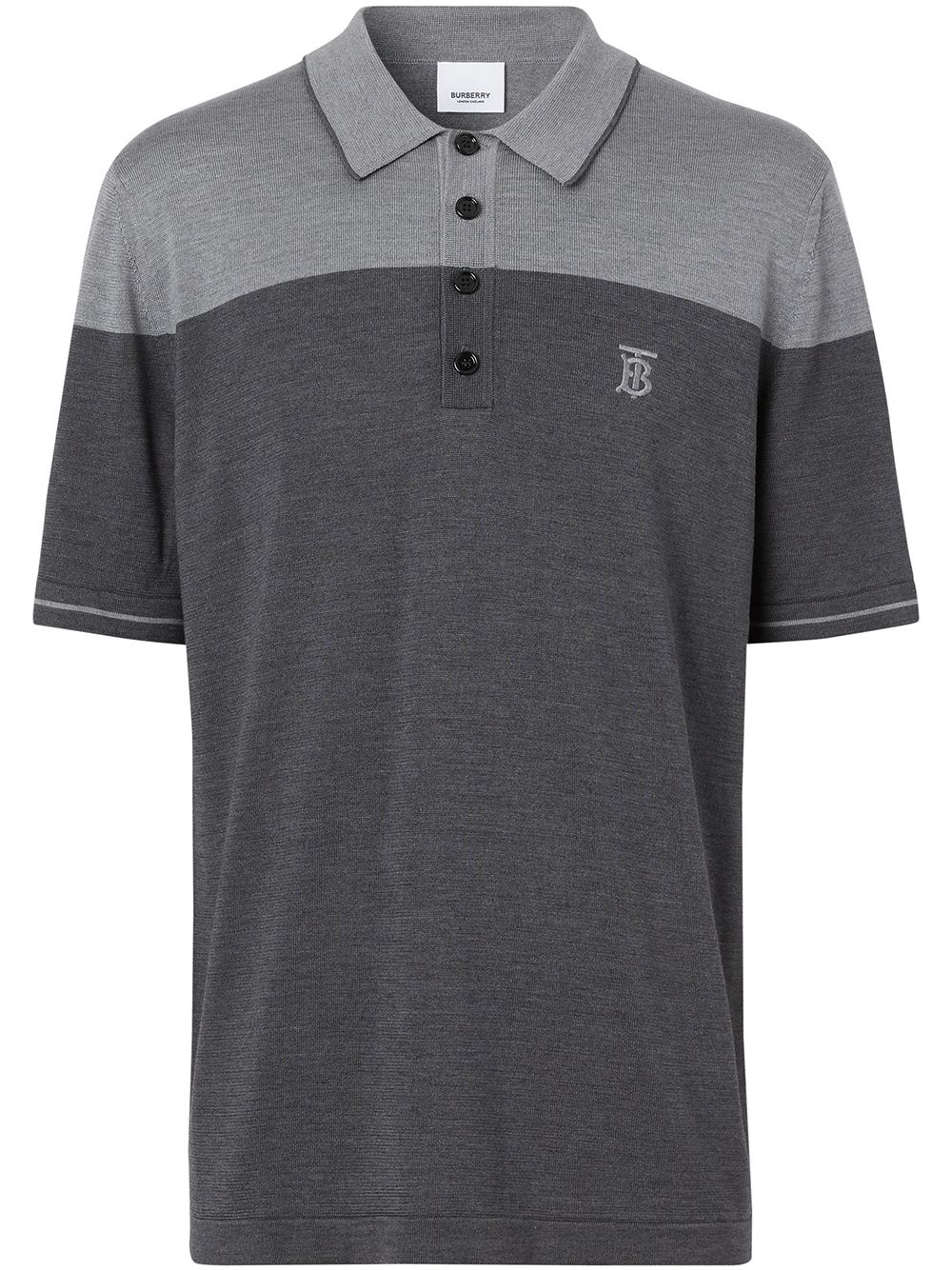 monogram motif two-tone polo shirt - 1