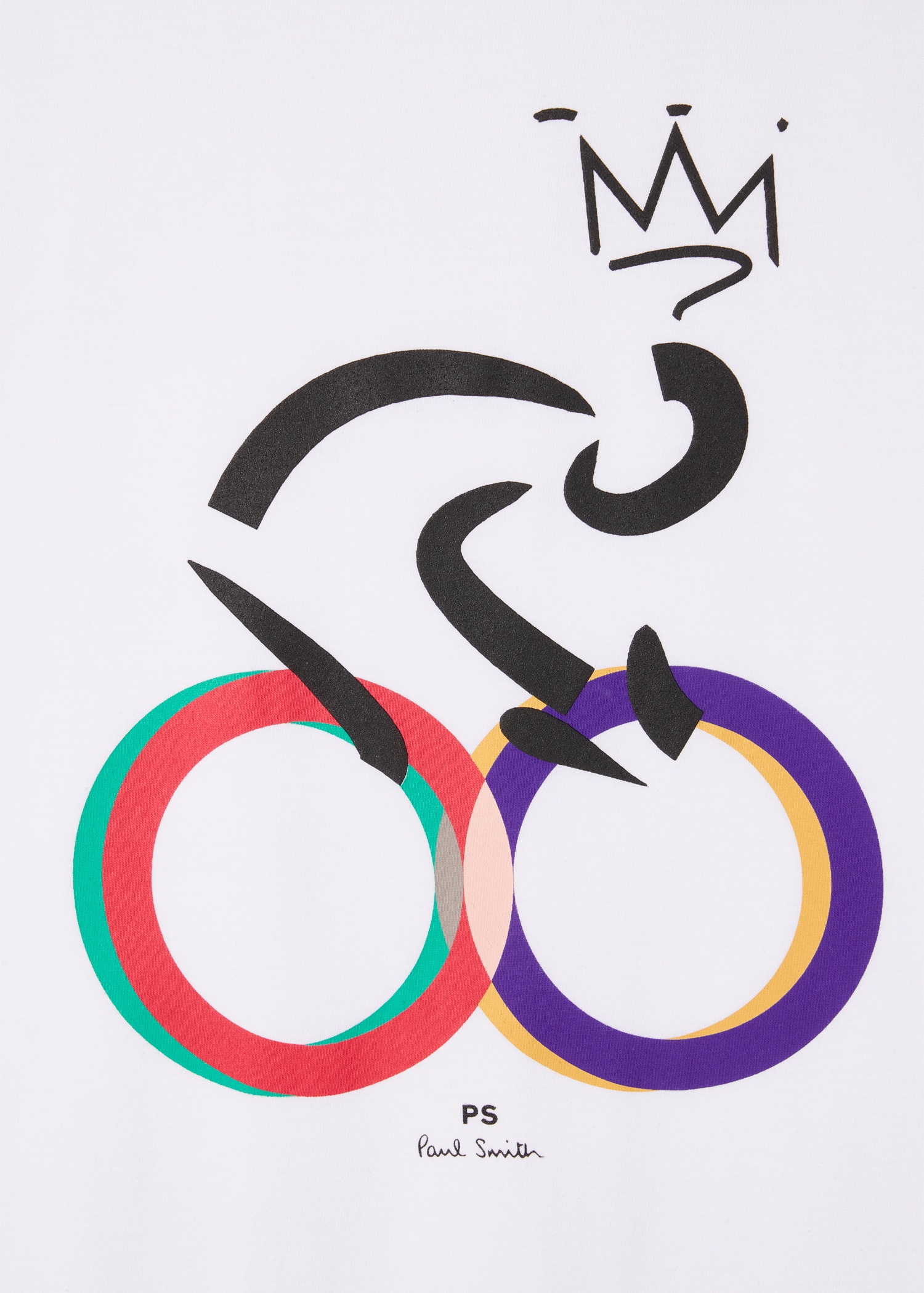 White 'Cyclist' Print T-Shirt - 2