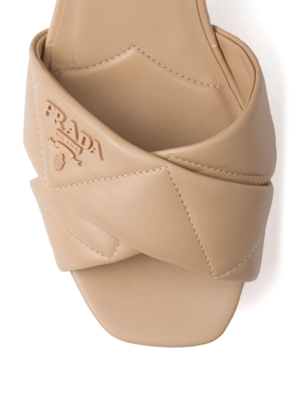 65mm quilted platform leather sandals - 5