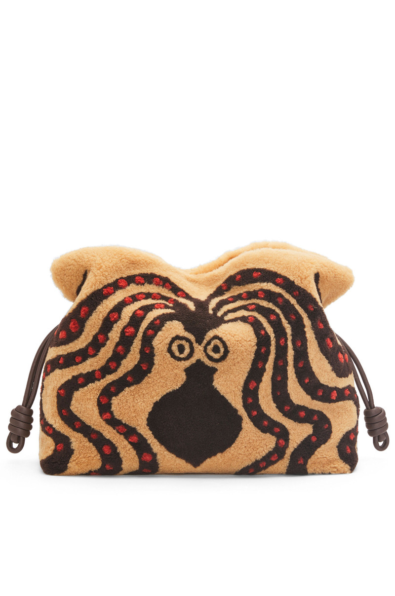 XL Flamenco clutch octopus in shearling 1