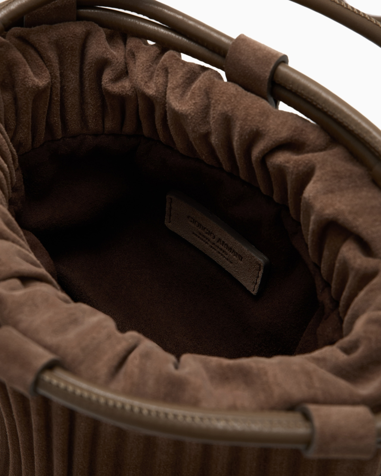 MINI BAG IN PLEATED SUEDE AND LEATHER - 4