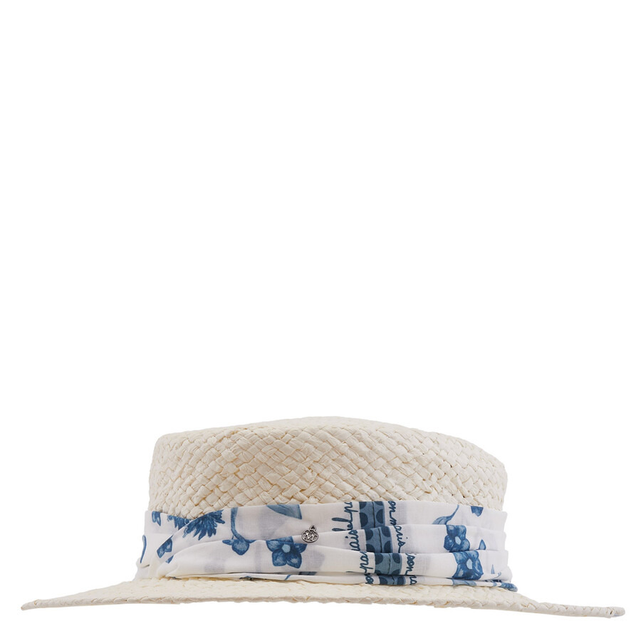 Maison Michel Ladies Beige Kiki Straw Boater Hat - 4
