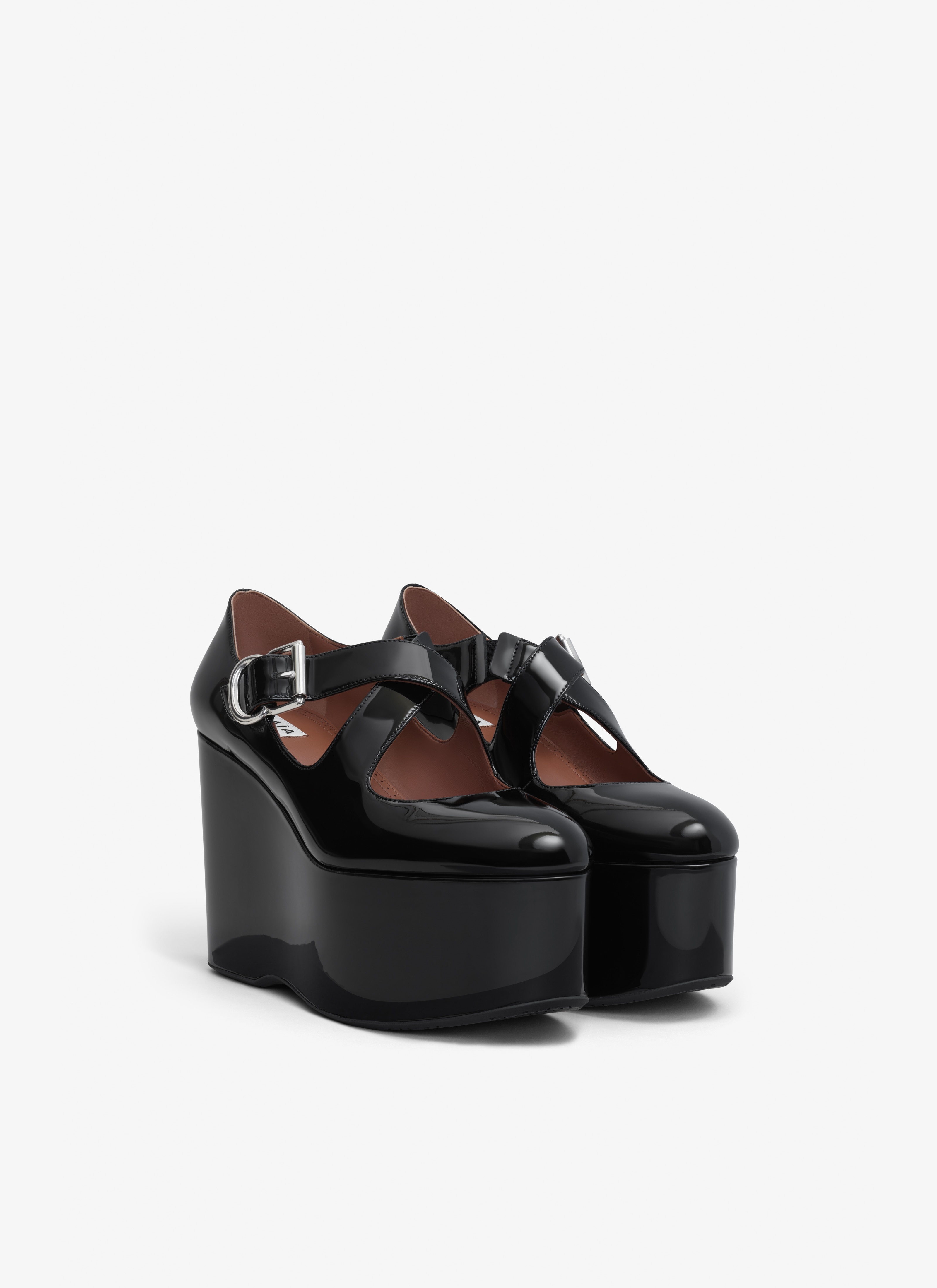CRISS CROSS WEDGES IN PATENT CALFSKIN - 3