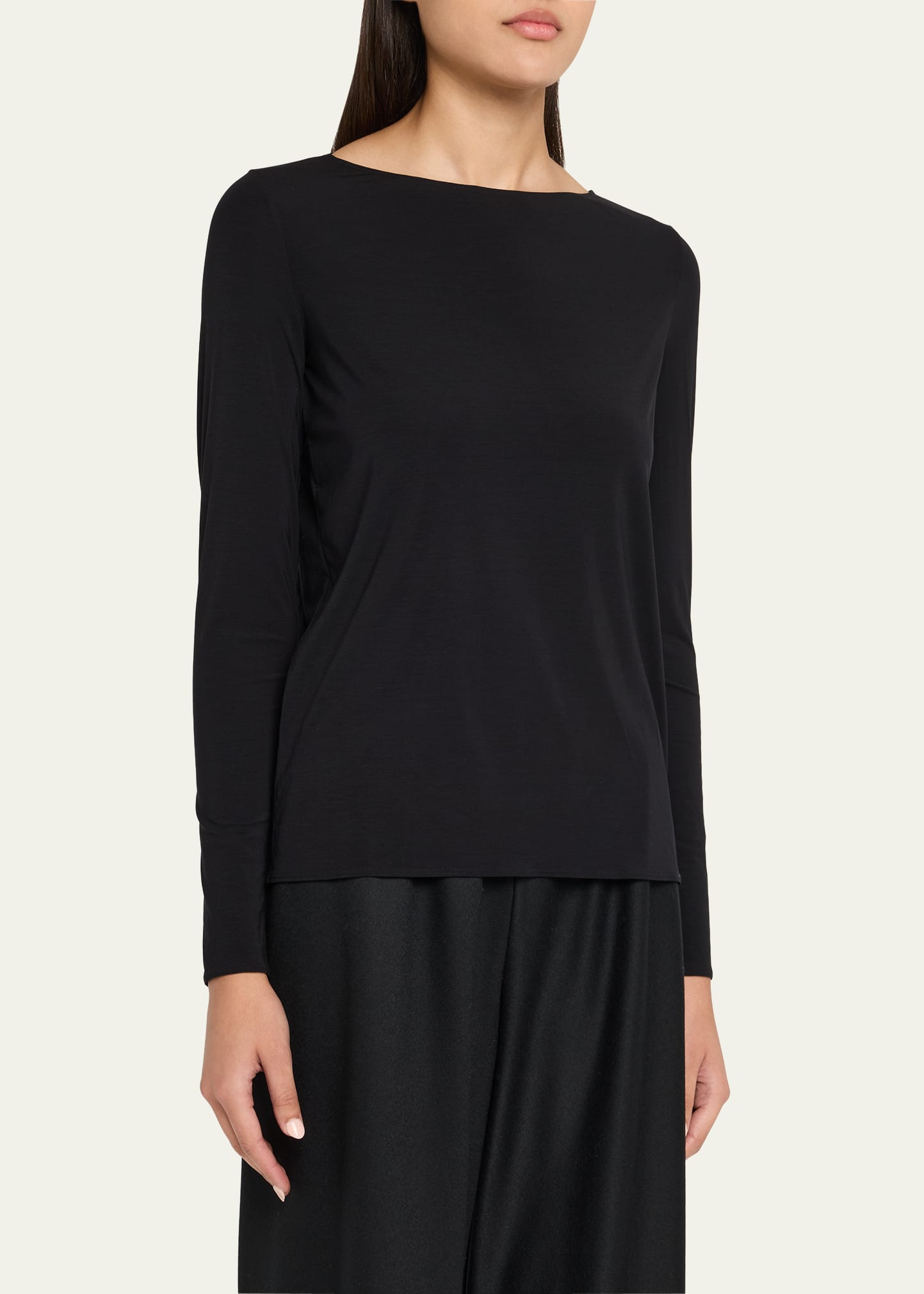 Pure Bateau-Neck Jersey Top - 4