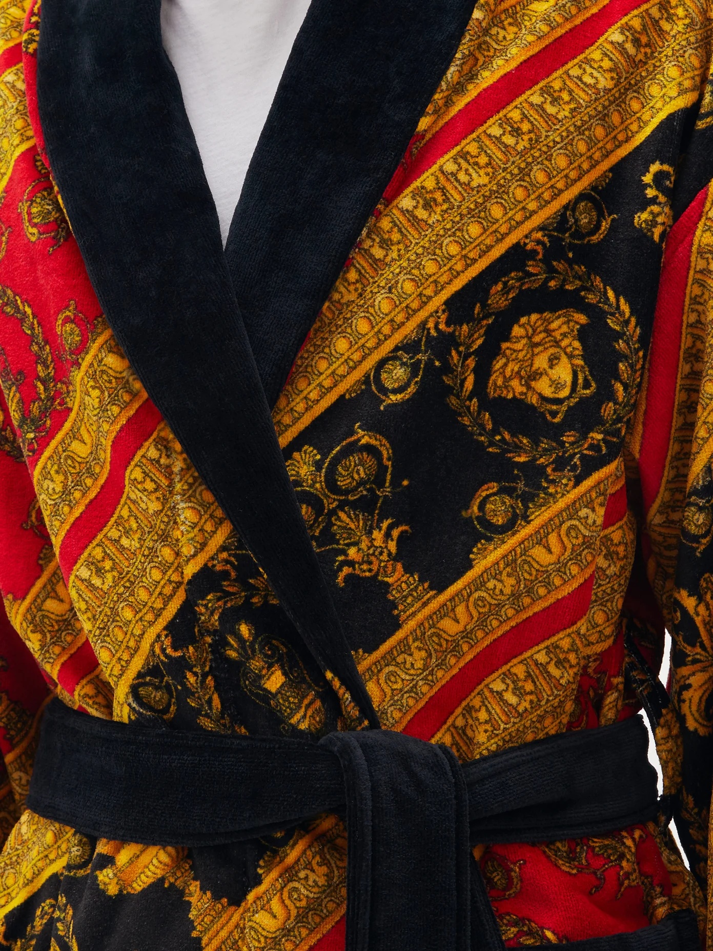 Baroque-print cotton bathrobe - 3