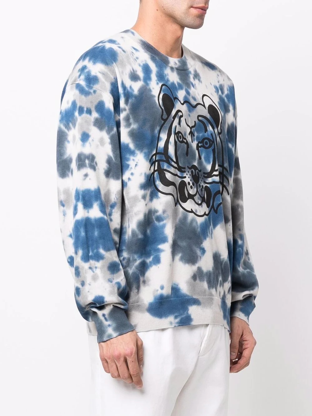 Tiger Head-print crew neck sweatshirt - 3