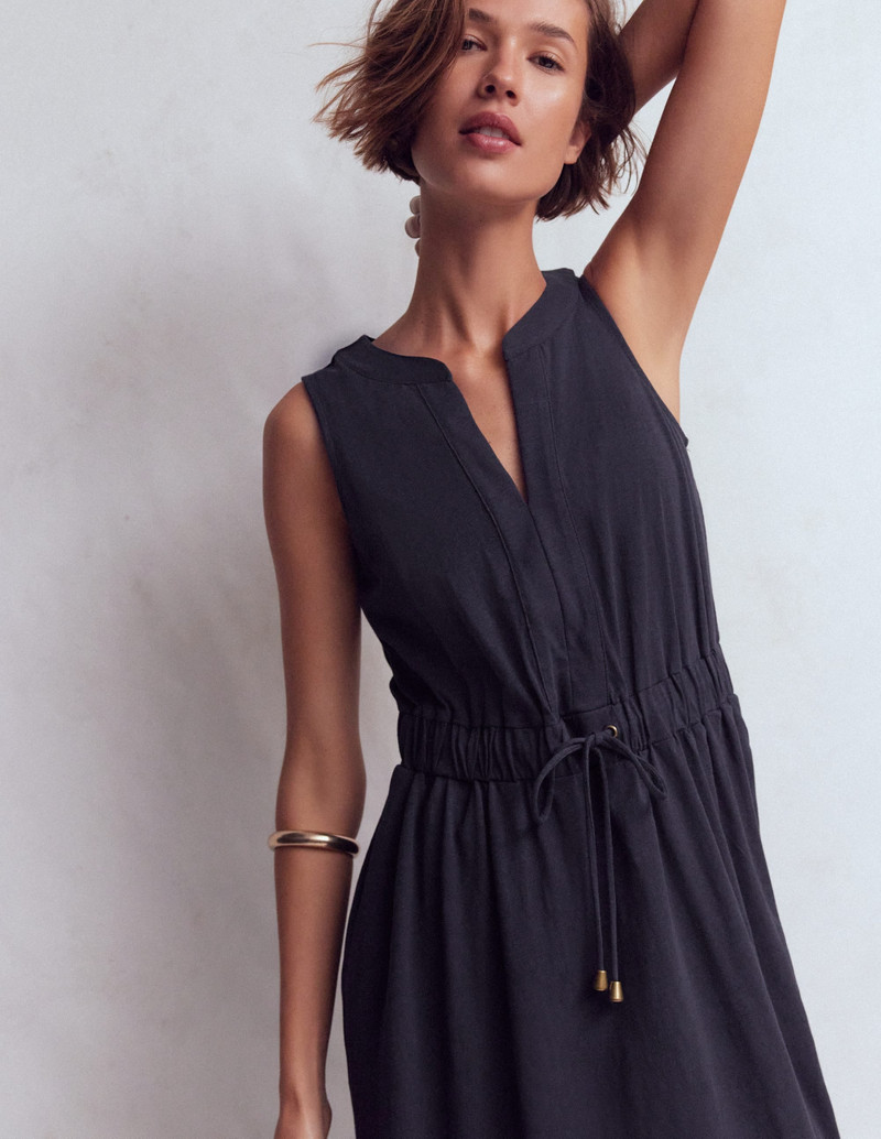 Delphine Midi Sleeveless Dress-Navy 3